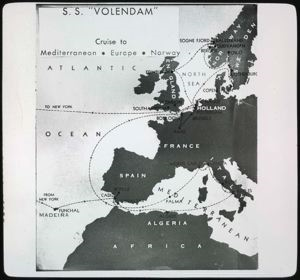Image of S.S. Volendam Trip, Map of Europe